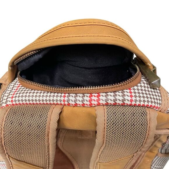 Sprayground Turbo 500 DLXV plaid limited edition backpack tan vegan leather - Picture 9 of 16